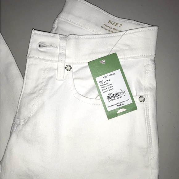 Lilly Pulitzer NWT Worth Skinny Jeans Resort White $158 Size 00,0 - Picture 10 of 11